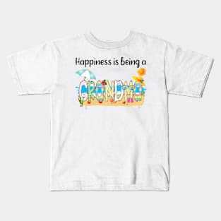 Happiness Is Being A Grandma Summer Beach Happy Mother's Day Kids T-Shirt